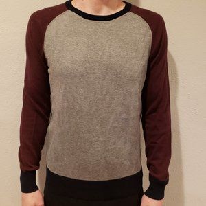 Mens Maroon Two Tone Sweater